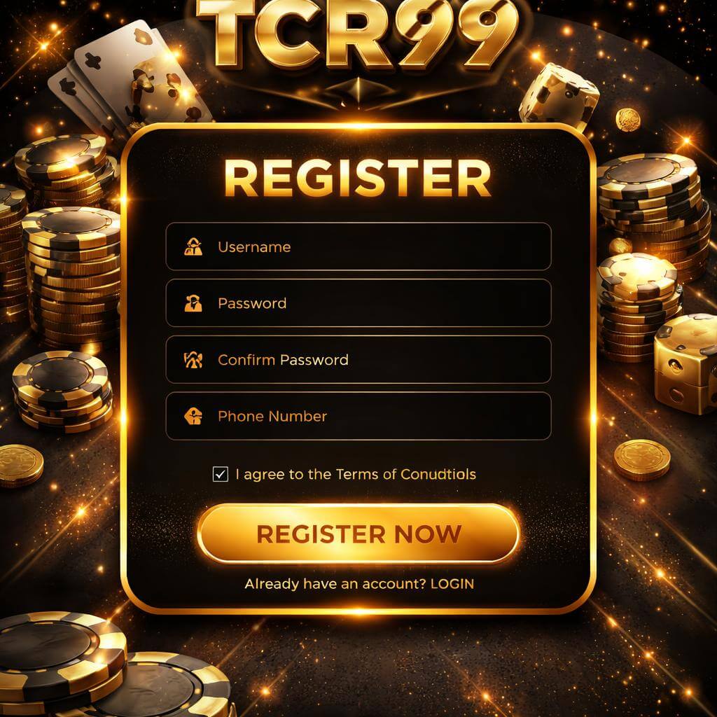 TCR99 account access page on the TCR99 casino platform with popular slots live games and a diverse selection of titles